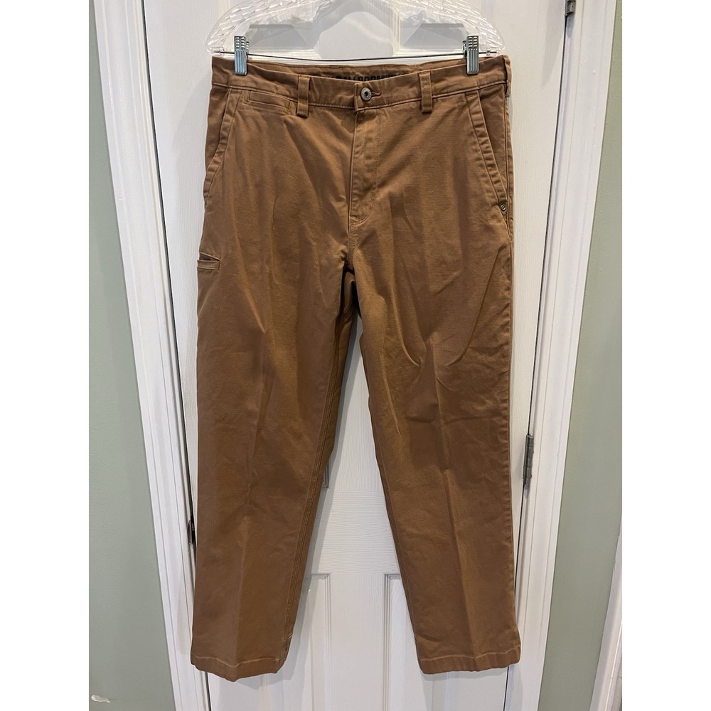 Duluth Trading Co Mens Flex Ballroom Khakis Brown Relaxed Fit Work Pants 32x30